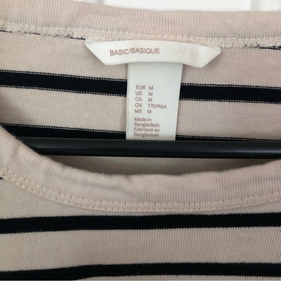 H&M Oversized Cotton Nautical Striped Long Sleeve Minidress Medium - Picture 3 of 6